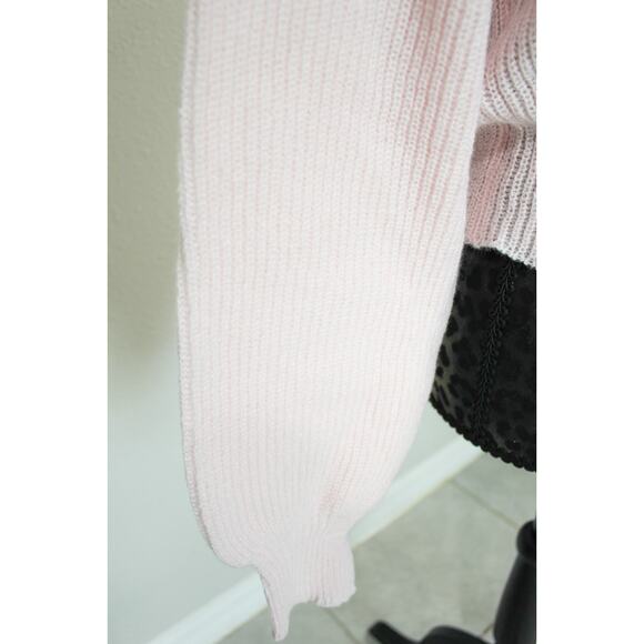 New Size Medium Pink Coquette Cardigan Balloon Sleeves Crochet Knit Cute Kawaii - Picture 2 of 3